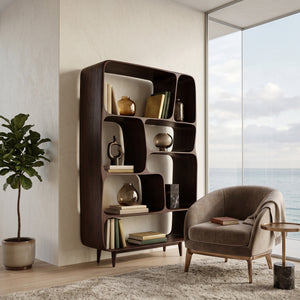 Mid Century Wood Bookshelf For Home Interiors