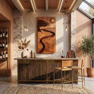 Organic Desert Wood Wall Art For Minimalist Contemporary Interior Design