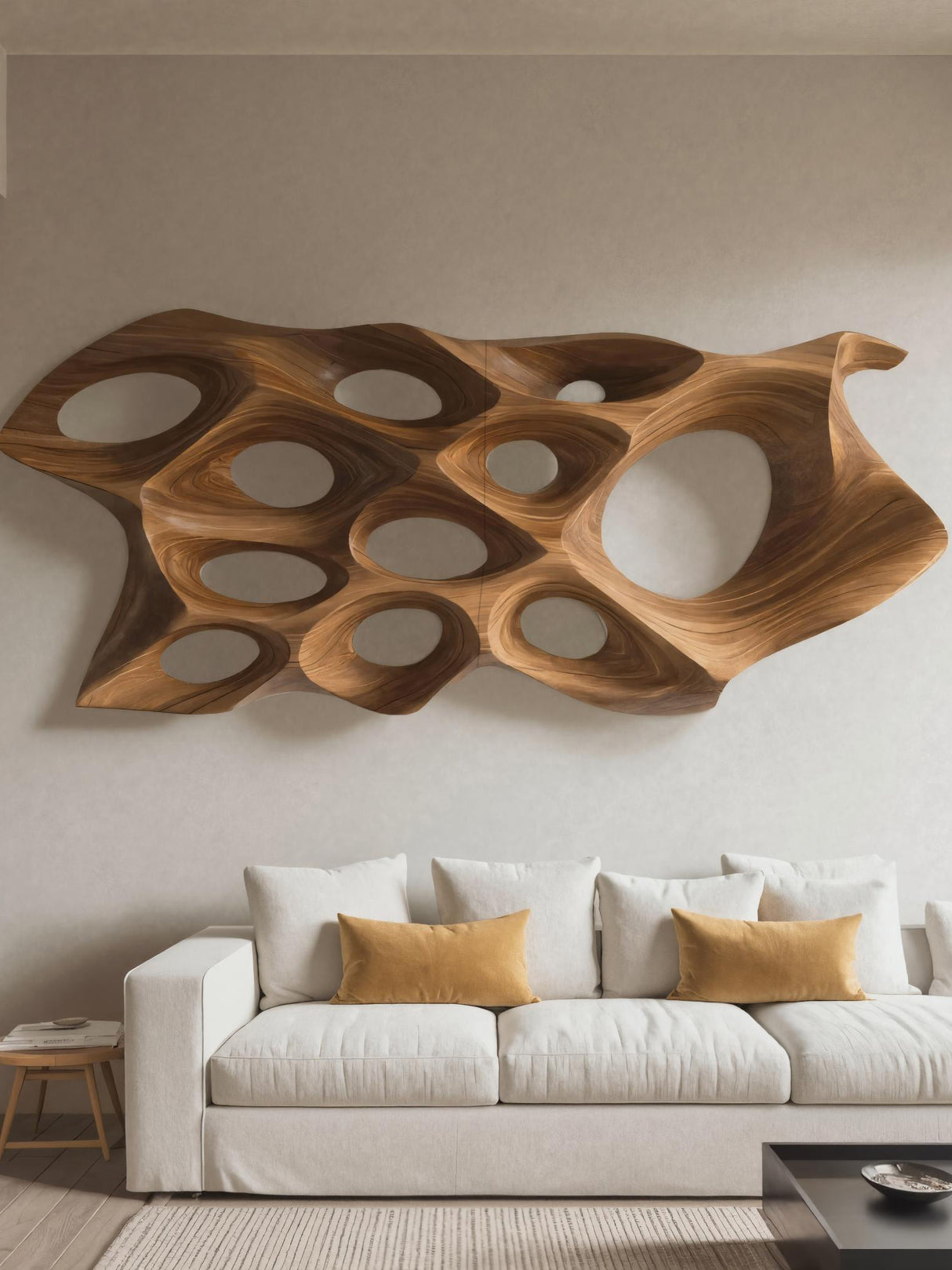 Organic Sculptural Wall Art Panel For Living Room Or Bedroom