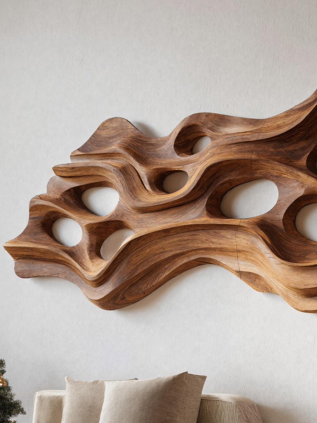 Large Organic Sculptural Wall Art For Holiday Decor