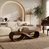 Contemporary Coffee Table With Infinity Loop For Modern Living Room
