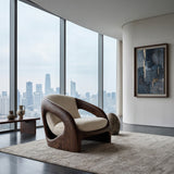 Contemporary Curved Armchair For Modern Living Room