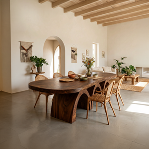 Scandinavian Live Edge Dining Table For Open Dining Area
