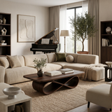 Organic Coffee Table With Twisted Ribbon Base For Luxury Interior
