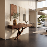 Mid Century Wooden Console Table For Living Room Contemporary Accent