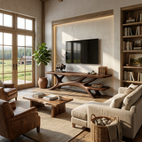 Modern TV Stand Curved Design For Living Room