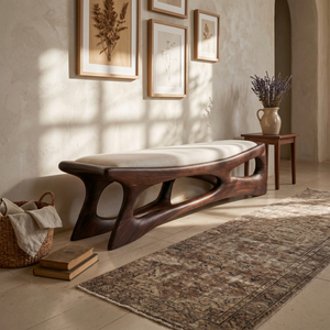 Scandinavian Wooden Bench Lake House
