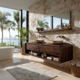 Minimalist Floating Wood Bathroom Vanity For Bathroom Areas