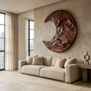 Contemporary Moon Wooden Wall Art For Living Room