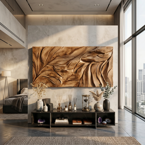 Organic Modern Wall Art With Relief Design For Living Room