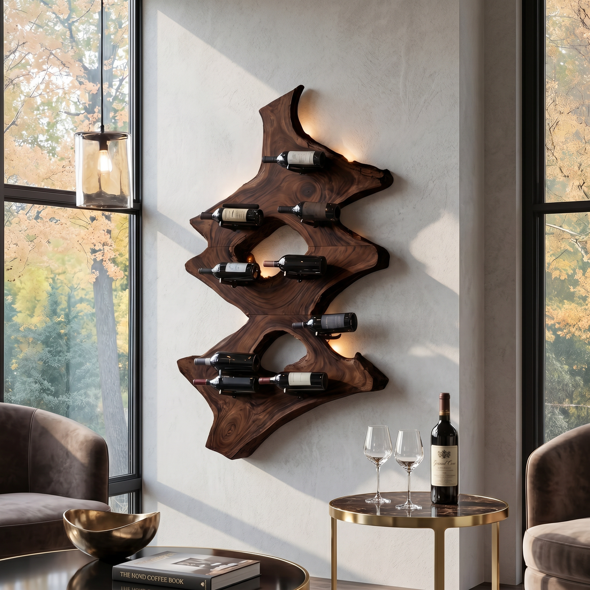 Mid Century Wine Stand For Kitchen Home Bar Display
