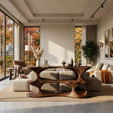 Modern Natural Wood Console Table For Living Room Decor