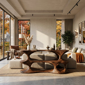 Modern Natural Wood Console Table For Living Room Decor