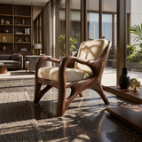 Organic Wood Reading Chair with Contemporary Artistic Form