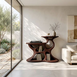 Modern Record Player Cabinet Sculptural Design For Living Room