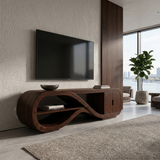 Organic Curved TV Cabinet Contemporary Living Room