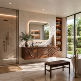 Organic Bathroom Vanity With Sculptural Wave Front For Bathroom Furniture