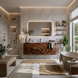 Contemporary Bathroom Vanity With Statement Wave Front For Bathroom Interior