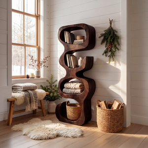 Farmhouse Decorative Bookcase Display Organizer For Living Room