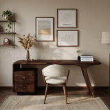 Modern Wooden Desk With Drawers For Workspace