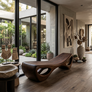 Organic Sculptural Entryway Bench For Luxury Entryway Decor