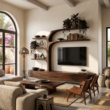 Handcrafted TV Cabinet With Multi-Branch Shelves For Living Room