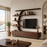 Wooden TV Console For Contemporary Living Room Interior