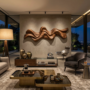 Modern Wavy Wall Art Sculpture For Living Room