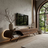 Mid Century Modern Wood TV Console For Living Room
