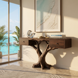Organic Live Edge Console Table Contemporary Hallway