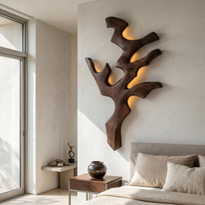 Contemporary Natural Wood Wall Light For Minimalist Bedroom