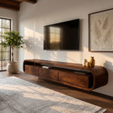 Modern Wooden Floating TV Stand For Living Room Storage