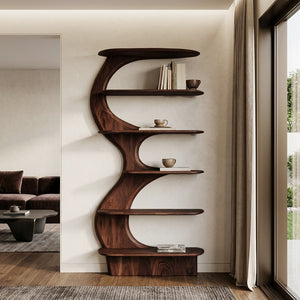 Modern Vertical Bookshelf With Open Storage For Living Room