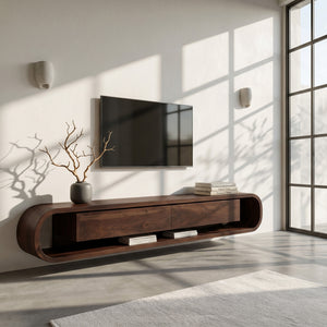 Organic Floating Sculptural TV Console For Living Room