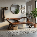 Organic Sculptural Hallway Bench With Soft Curved Frame For Home