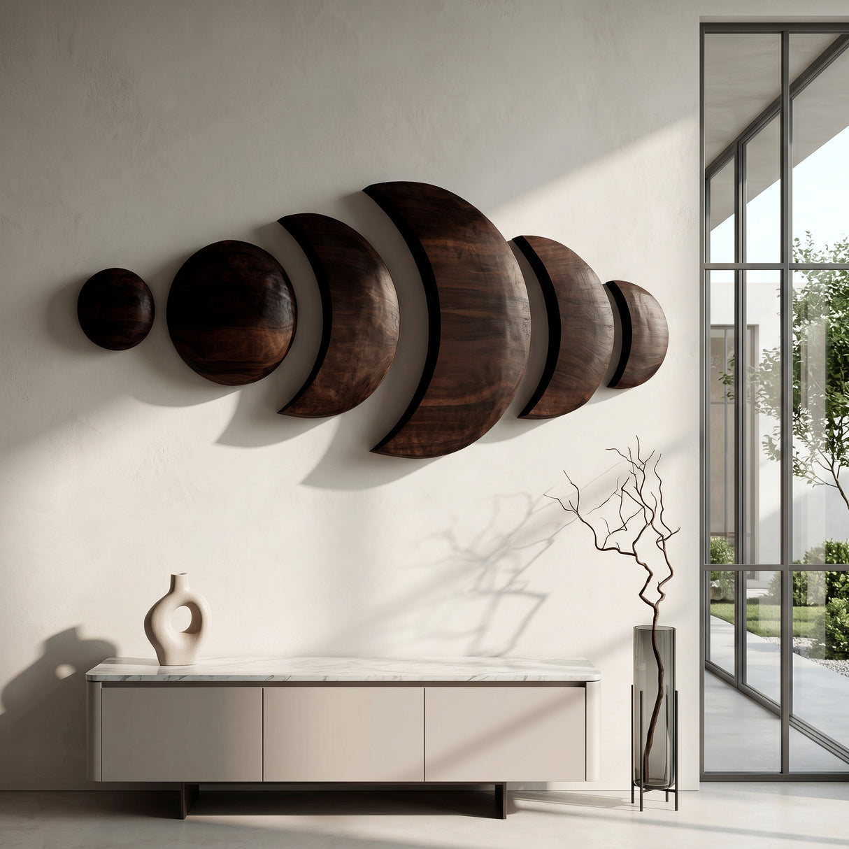 Boho Moon Phase Wood Wall Decor For Living Room