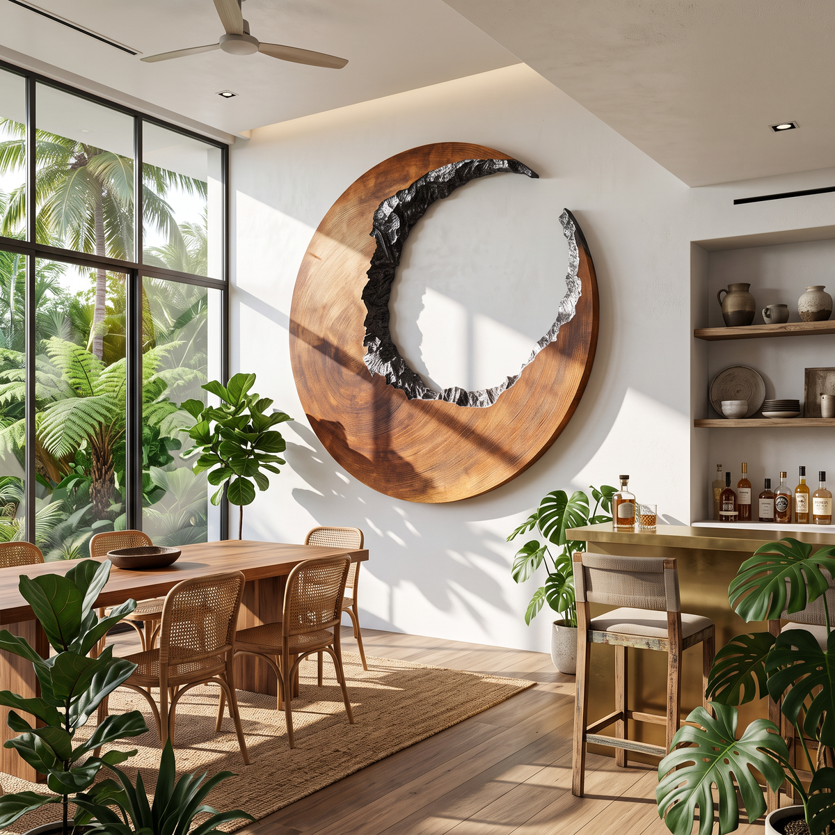 Mid Century 3D Wood Wall Art For Furniture Home Makeover