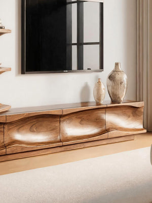 Modern TV Console With Vertical Shelving For Living Room