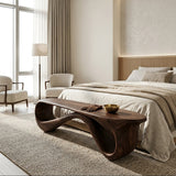 Contemporary Natural Wood Bench For Home Entry Decor
