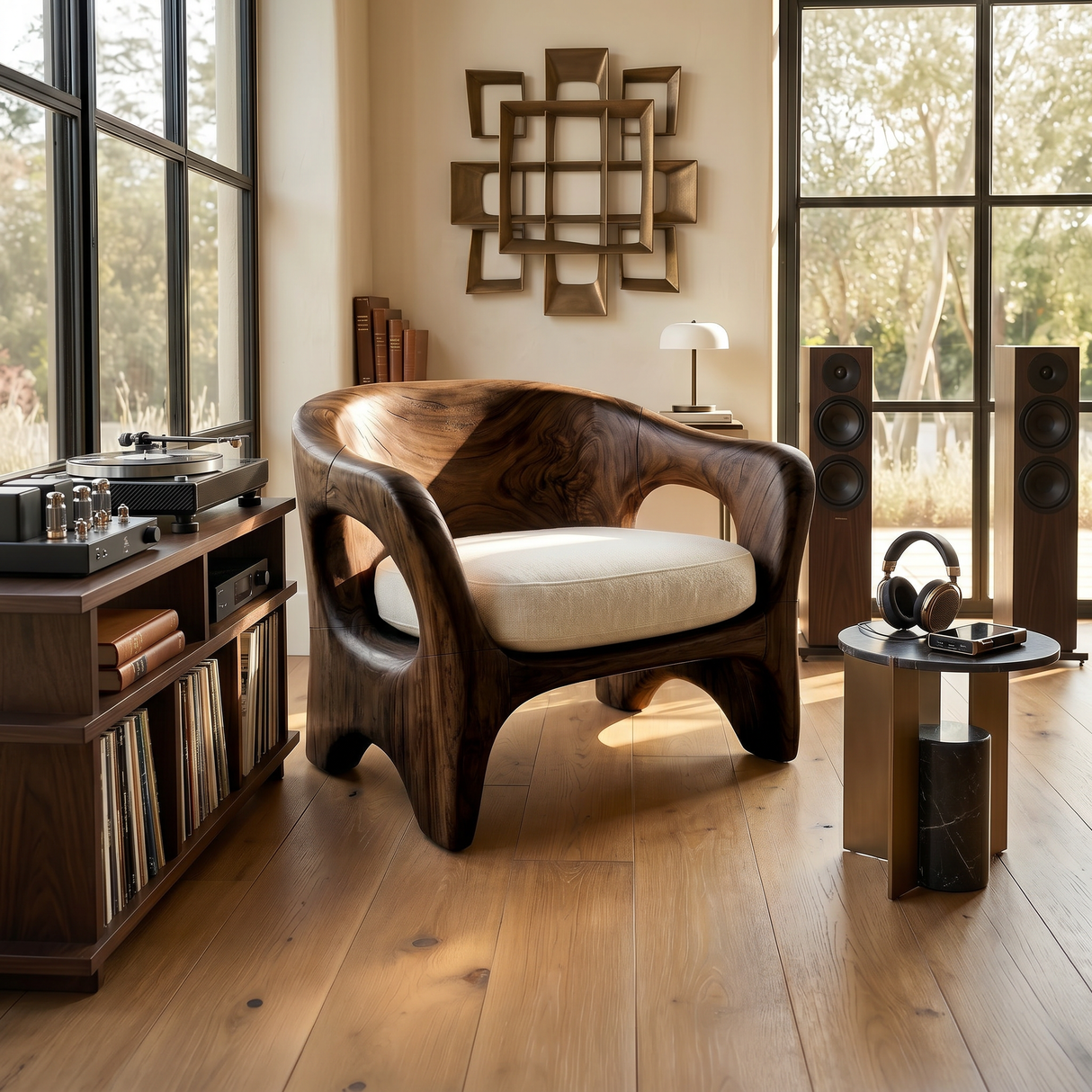 Modern Organic Wooden Chair Designer Reception Area