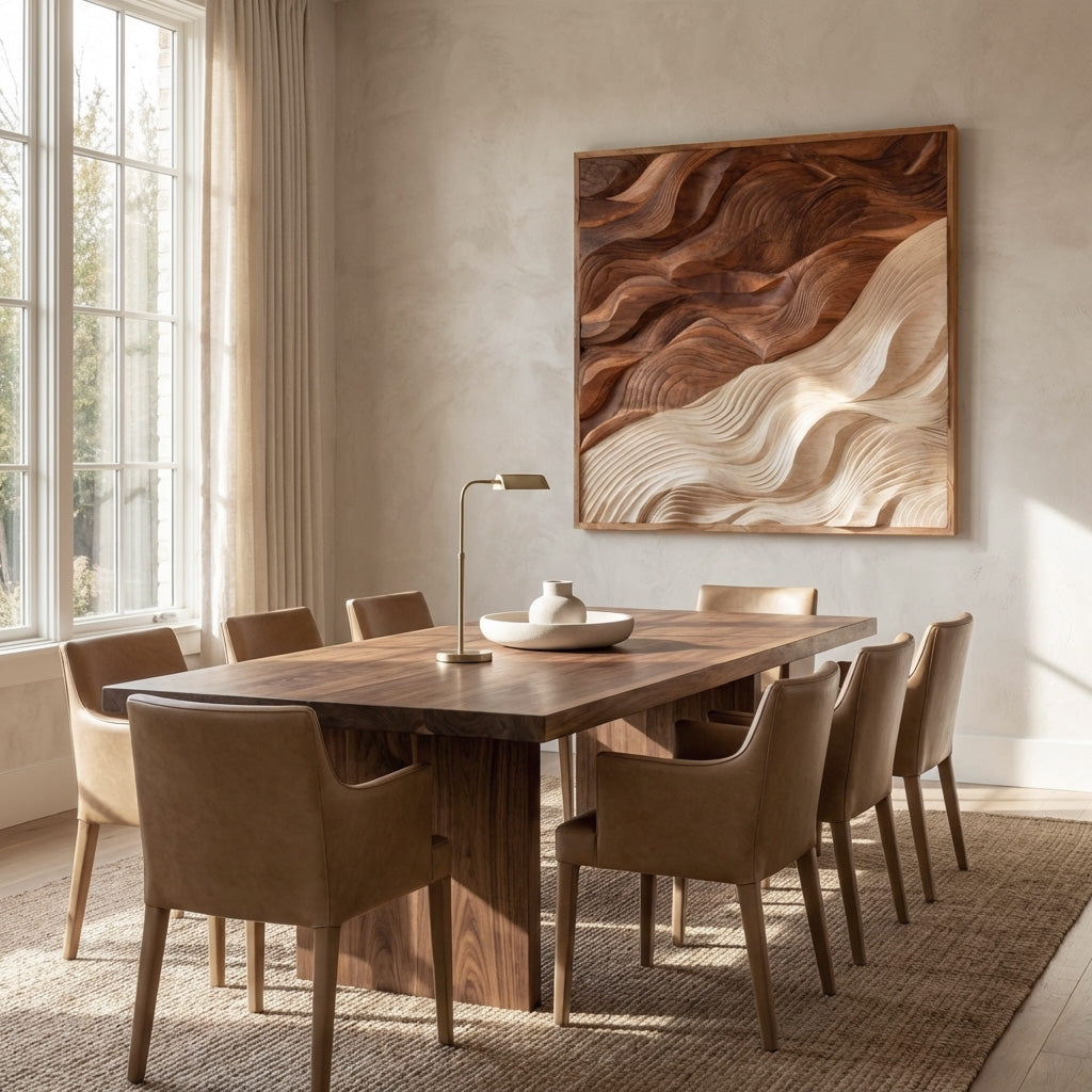 Contemporary Wooden Wave Wall Art For Living Spaces