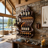 Organic Mountain Inspired Wine Shelf For Lounge Area