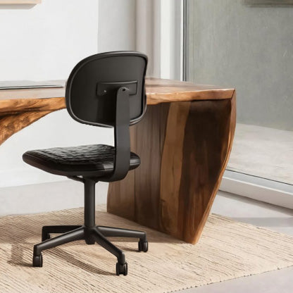 Sculptural Desk With Built-in Shelf For Home Office