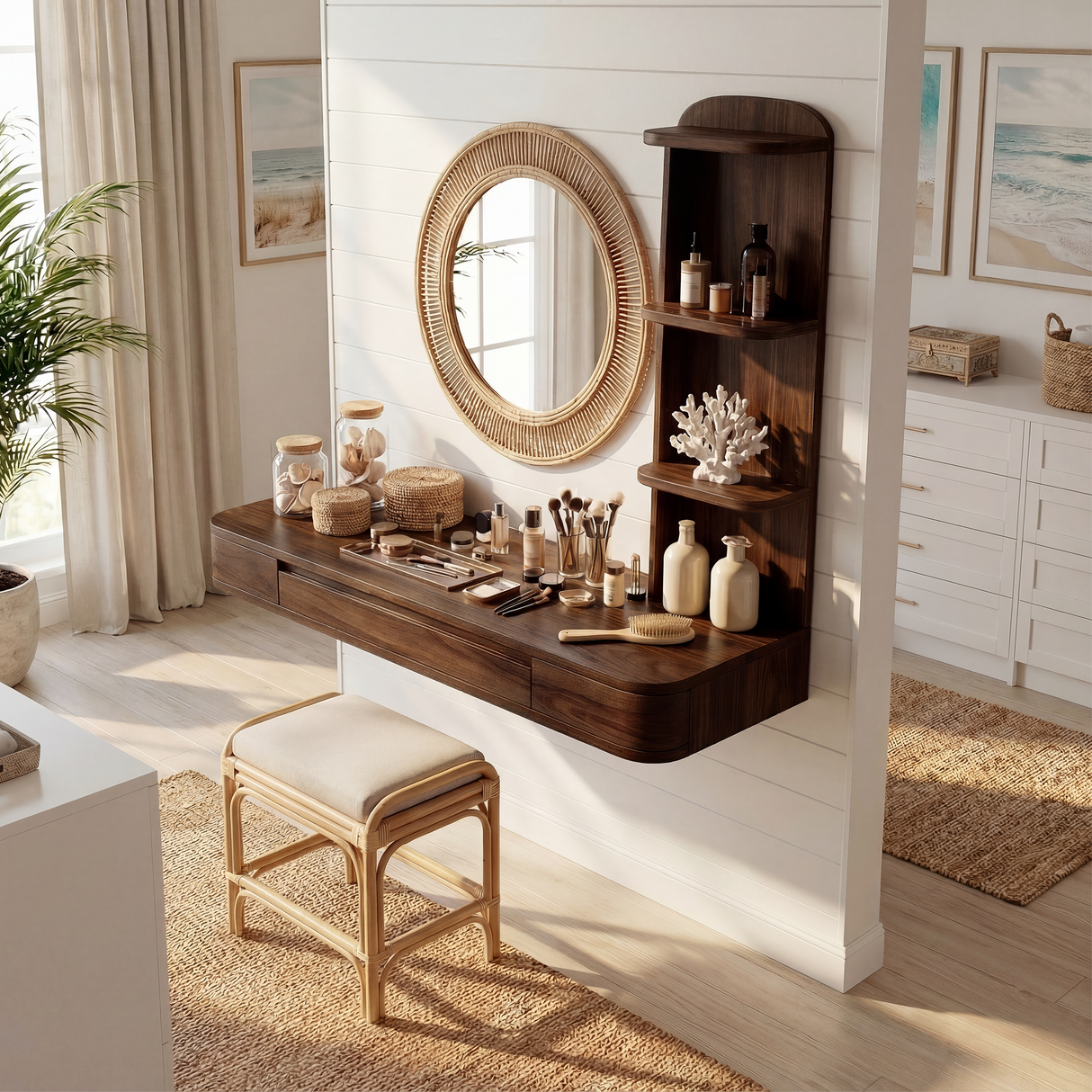Rustic Vanity Desk Bedroom Dressing Room Personal Makeup Space