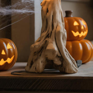Rustic Halloween Wooden Table Lamp For Bedroom Or Living Room