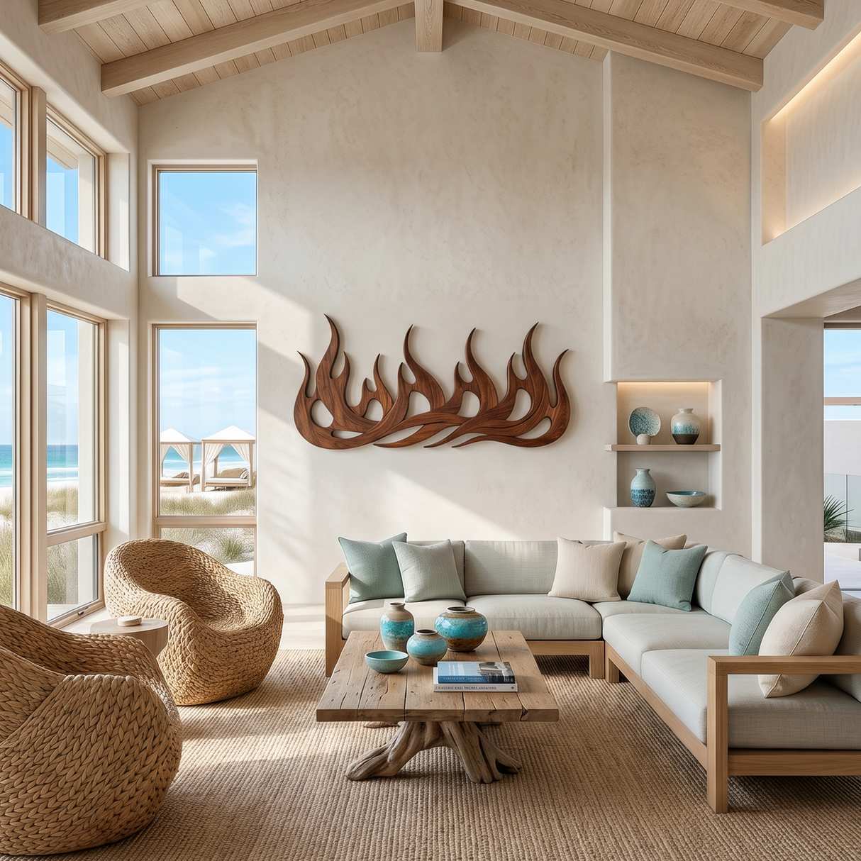 Scandinavian Organic Wall Decor For Coastal Interior Space