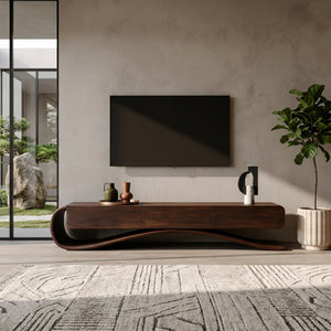 Organic Modern Cantilever TV Console For Living Room Decor