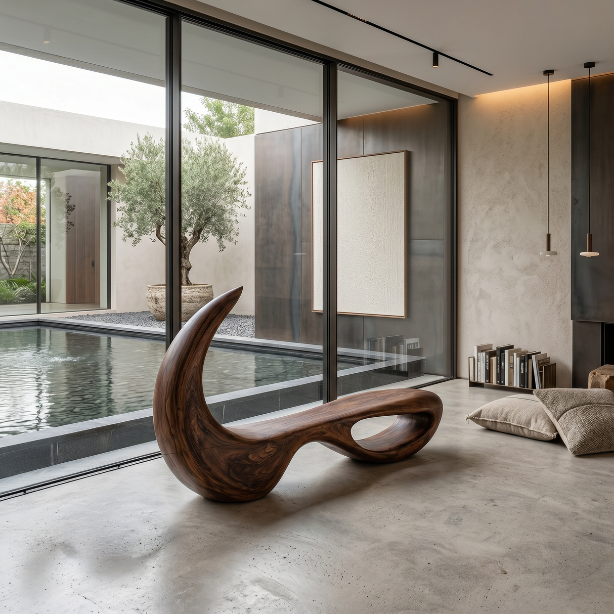 Luxury Bench With Architectural Curved Opening For Designer Homes