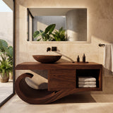 Contemporary Wooden Bathroom Vanity With Storage For Bathroom