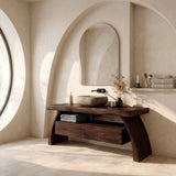Contemporary Wood Bathroom Vanity With Drawer Storage For Bathroom